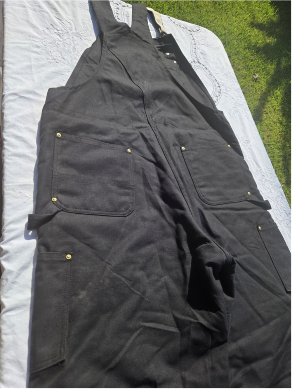 Carhartt R41 BLK Quilt Lined Duck Bib Overalls Black 40x34 DANA #002 - Picture 9 of 10